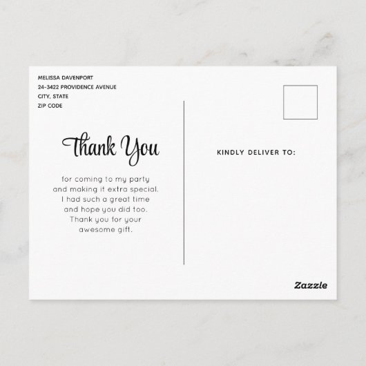 Blume und Eiffelturm Paris Muster Vielen Dank Postkarte (Rückseite)