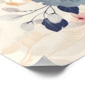 Blume und Eiffelturm-Reisemuster Poster (Ecke)