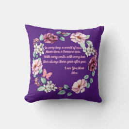 Blume und ein Gedicht für Mama Personalisiert Kissen