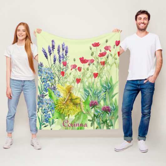 Blume und ein Kronleuchter Fairy Aquarell Fleecedecke (Beispiel)