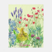 Blume und ein Kronleuchter Fairy Aquarell Fleecedecke (Vorderseite)