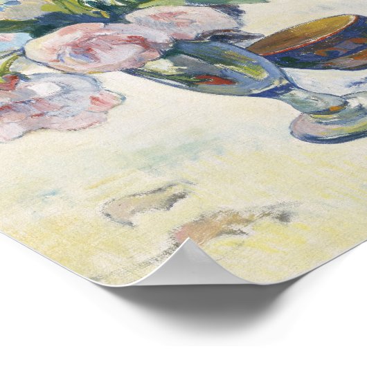 Blume und eine Schüssel Obst | Paul Gauguin Poster (Ecke)