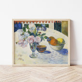 Blume und eine Schüssel Obst | Paul Gauguin Poster