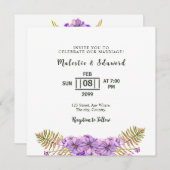 Blume und Einladungs-Card-Designvorlagen Einladung (Vorne/Hinten)