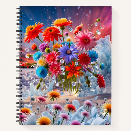 Blume und Eiskristalle Notizblock (Vorderseite)