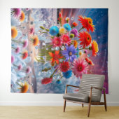 Blume und Eiskristalle Wandteppich (Beispiel (Horizontal))