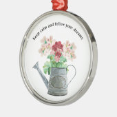 Blume und eleganter Hintergrund Ornament Aus Metall (Links)