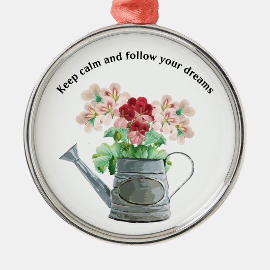 Blume und eleganter Hintergrund Ornament Aus Metall (Vorne)