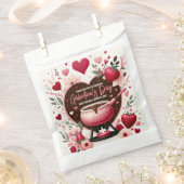 Blume und Erdbeeren Galentinisches Fondue-Party Geschenktütchen (Ausgeschnitten)