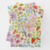 Blume und Erdbeeren Geschenkpapier Set (Beispiel)