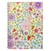 Blume und Erdbeeren Notizblock (Vorderseite)