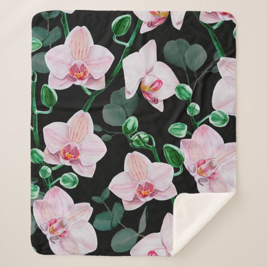 Blume und Eukalyptus-Blätter a Sherpadecke (Vorderseite)