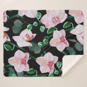 Blume und Eukalyptus-Blätter a Sherpadecke (Vorderseite (Horizontal))