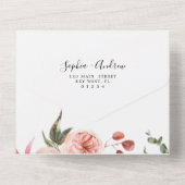 Blume und Eukalyptus-Blätter Hochzeiten All In One Einladung (Rückseite)