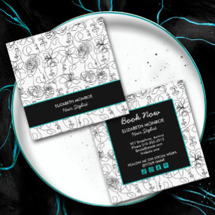 Blume und Faces Haar Stylist Makeup Quadratische Visitenkarte