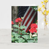 Blume und Fahne Rot, Weiß und Blau Karte (Gelbe Blume)