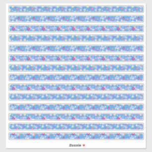 Blume und Fahrräder an den Blumensträngen Aufkleber