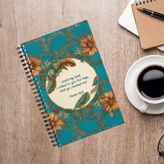 Blume und Feathers Journal mit Jesus Notizblock