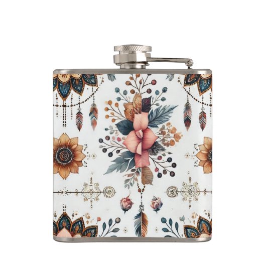 Blume und Federn Flachmann (Rückseite)