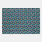 Blume und Federn Geschenkpapier Set (Vorderseite 2)