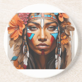 Blume und Federn von Mutterfrauen Getränkeuntersetzer