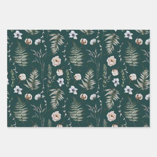 Blume und Fern Blätter Forest Floral Botanical (Vorderseite)