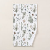 Blume und Fern Blätter Forest Floral Botanical Badhandtuch Set (Handtuch)