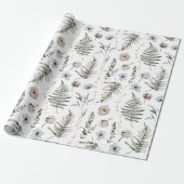 Blume und Fern Blätter Forest Floral Botanical Geschenkpapier (Ungerollt)