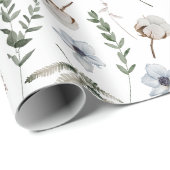 Blume und Fern Blätter Forest Floral Botanical Geschenkpapier (Rolleneckpunkt)
