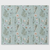 Blume und Fern Blätter Forest Floral Botanical Geschenkpapier (Flach)