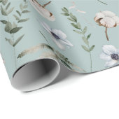 Blume und Fern Blätter Forest Floral Botanical Geschenkpapier (Rolleneckpunkt)