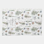 Blume und Fern Blätter Forest Floral Botanical Geschirrtuch (Horizontal)