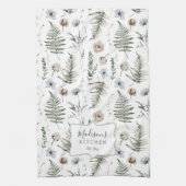 Blume und Fern Blätter Forest Floral Botanical Geschirrtuch (Vertikal)
