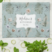 Blume und Fern Blätter Forest Floral Botanical Geschirrtuch (Gefaltet)
