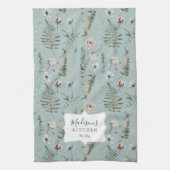 Blume und Fern Blätter Forest Floral Botanical Geschirrtuch (Vertikal)