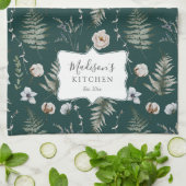 Blume und Fern Blätter Forest Floral Botanical Geschirrtuch (Gefaltet)