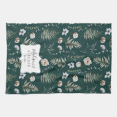 Blume und Fern Blätter Forest Floral Botanical Geschirrtuch (Horizontal)