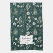 Blume und Fern Blätter Forest Floral Botanical Geschirrtuch (Vertikal)