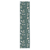 Blume und Fern Blätter Forest Floral Botanical Kurzer Tischläufer (Vorderseite)