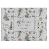 Blume und Fern Blätter Forest Floral Botanical Schneidebrett (Vorderseite)