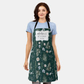 Blume und Fern Blätter Forest Floral Botanical Schürze (Getragen)