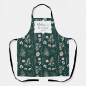 Blume und Fern Blätter Forest Floral Botanical Schürze (Vorderseite)