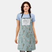 Blume und Fern Blätter Forest Floral Botanical Schürze (Getragen)