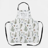 Blume und Fern Blätter Forest Floral Botanical Schürze (Vorderseite)
