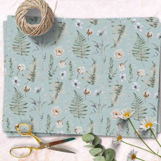 Blume und Fern Blätter Forest Floral Botanical Seidenpapier