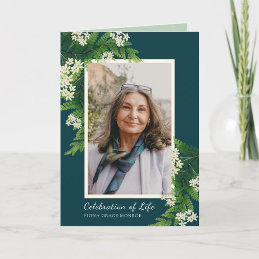 Blume- und Ferns-Foto-Gedenkprogramm Programm (Vorderseite)