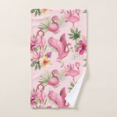 Blume und Flamingo Badhandtuch Set (Handtuch)