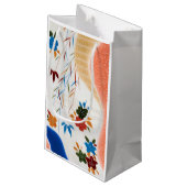 Blume und fließendes Wasser, japanisches Design Kleine Geschenktüte (Rückseite Schrägansicht)