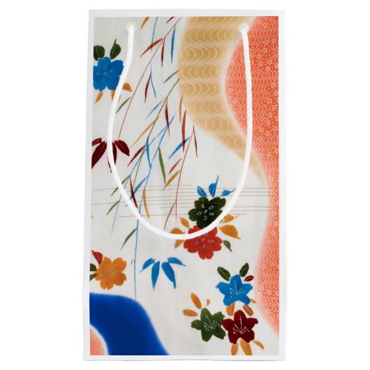 Blume und fließendes Wasser, japanisches Design Kleine Geschenktüte (Vorderseite)