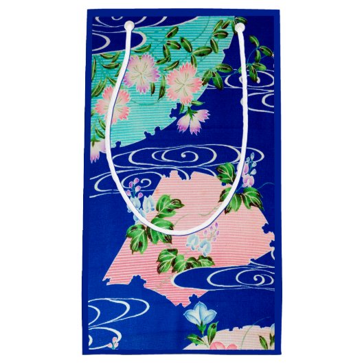 Blume und fließendes Wasser, japanisches Design Kleine Geschenktüte (Vorderseite)